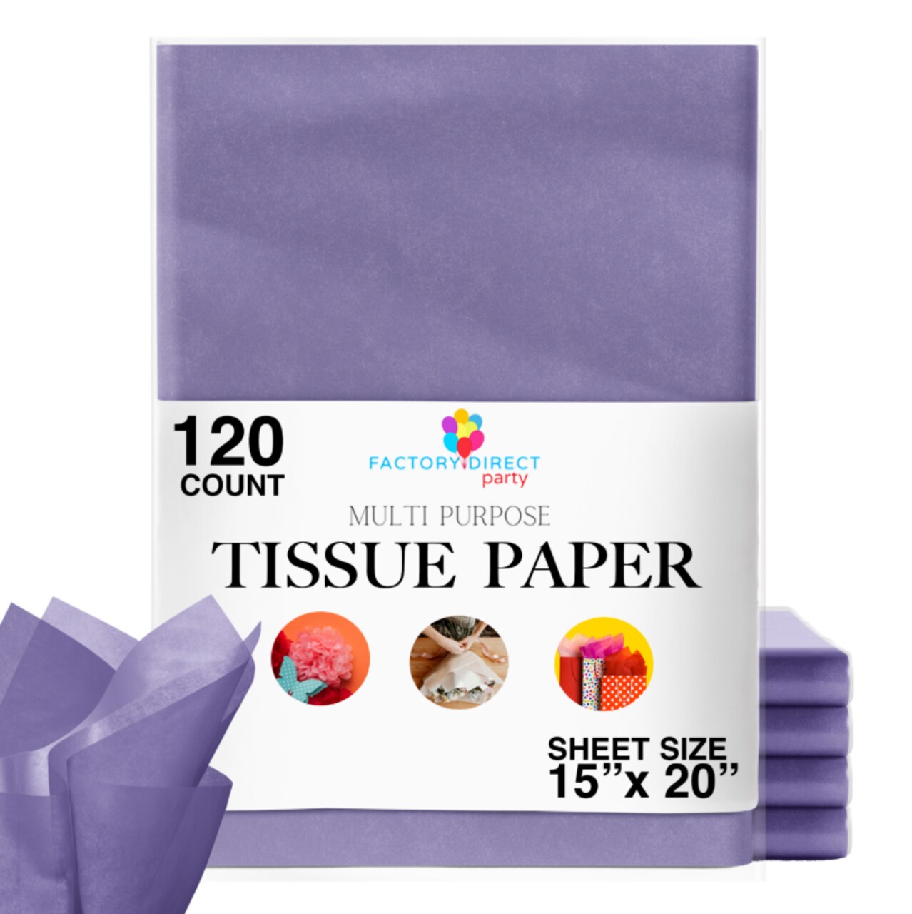 120 Sheets of Tissue Paper - 15" x 20" Packing Paper Sheets for Moving - 10lb Wrapping Paper - Newsprint Paper for Packing, Gift Wrapping, Moving Supplies & Protecting Items